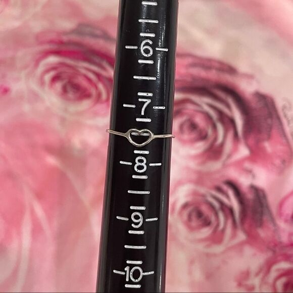 VERAMEAT Sterling Silver Got Heart? Thin Stackable Ring Size 7.5 - Picture 3 of 7